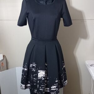 Elie Tahari Black Fit and Flare Mini Dress Cocktail
